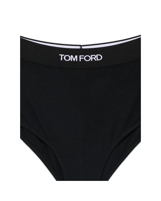 Tom Ford Black Logo-Waistband Briefs