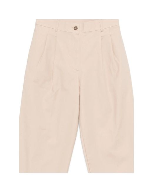 Calvin Klein Natural Flared Trousers With Pleat Detailing