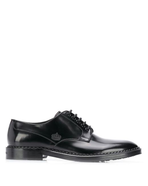 Dolce & Gabbana Black Classic Derby Shoes for men