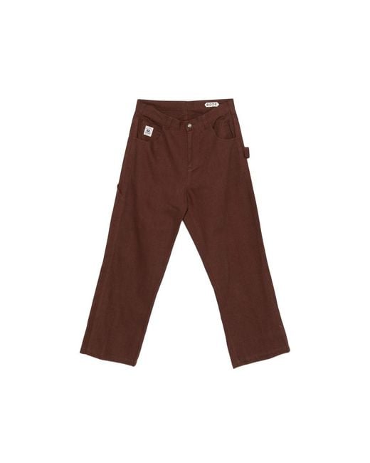 Bode Brown Patch-Detail Trousers for men