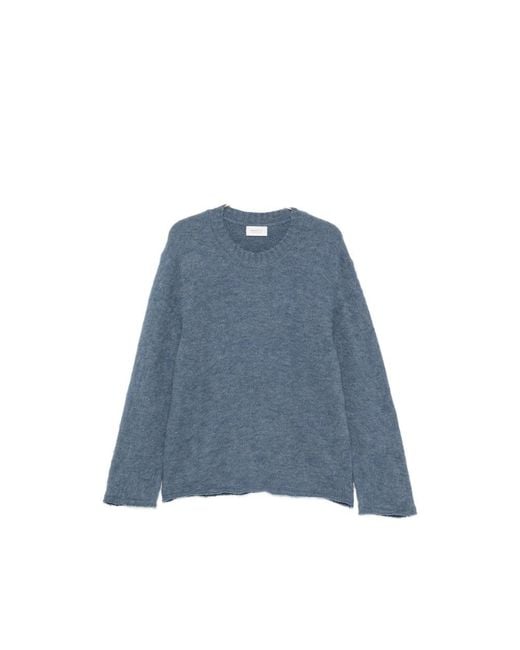 Diana Studio Blue Brushed-Knit Crew-Neck Sweater for men