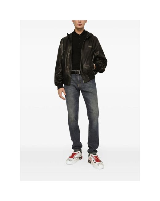 Dolce & Gabbana Black Dolce & Gabbana Polo Shirts for men