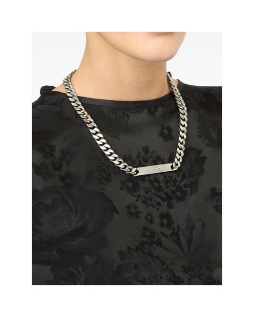 MM6 by Maison Margiela Metallic Logo Necklace for men