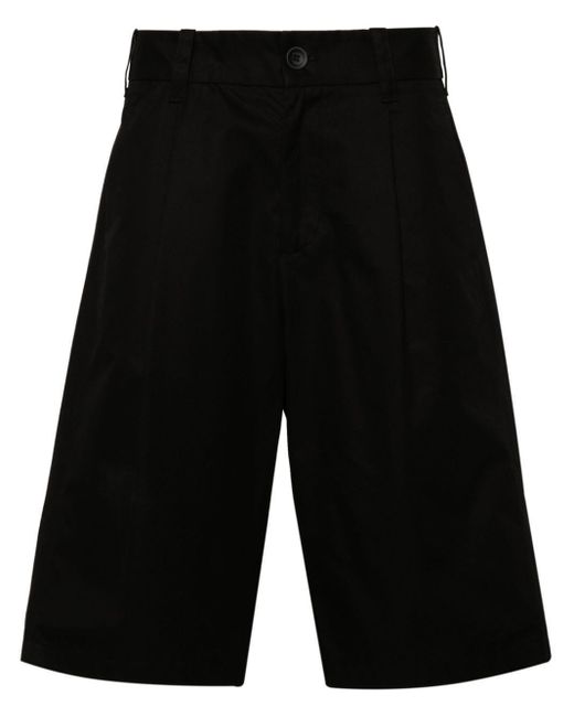 Herno Black Pleat-Detail Tailored Shorts for men