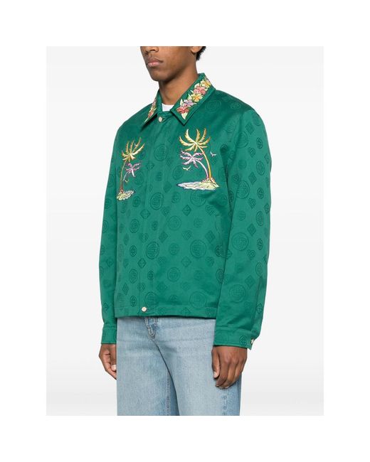 Casablanca Green Casa Embroidery Overshirt for men