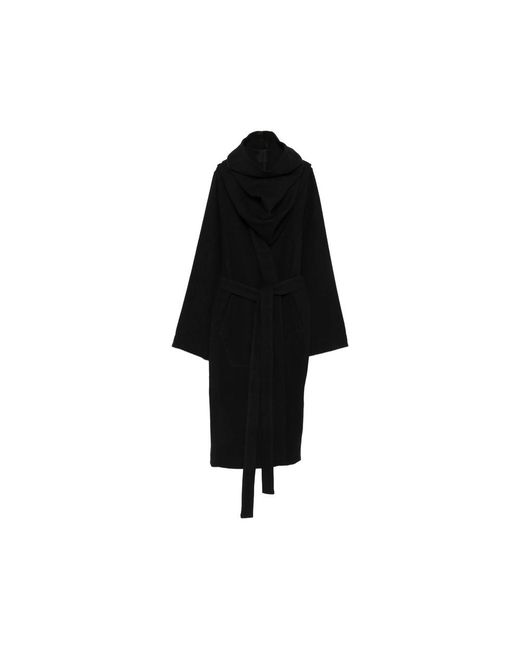 Rick Owens Black Belted Oversized Coat