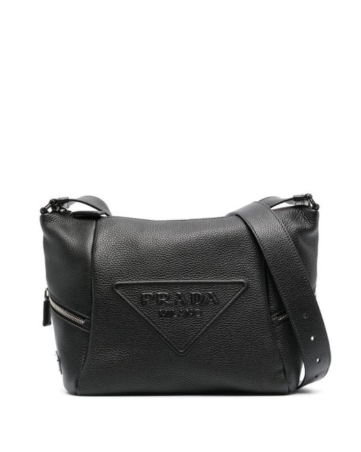 Prada Black Debossed-logo Detail Shoulder Bag for men