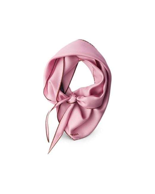 Prada Purple Printed Twill Scarf
