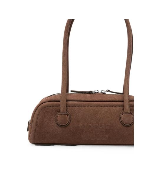 MARGE SHERWOOD Brown Logo-Embossed Leather Tote Bag