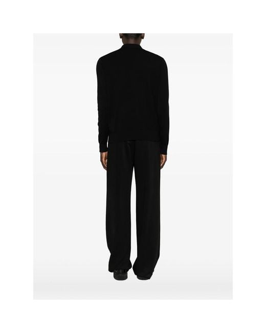 Burberry Black Long-Sleeve Polo Shirt for men