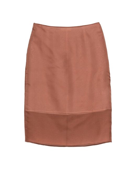 BITE STUDIOS Brown Panelled Midi Skirt