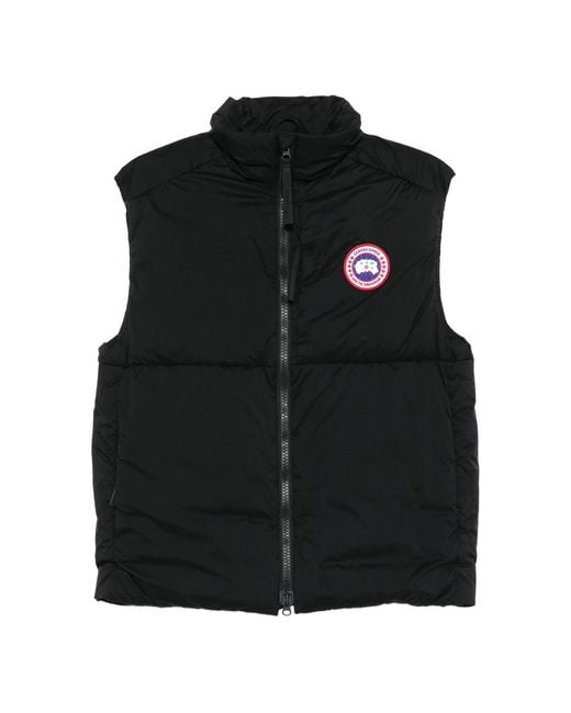 Canada Goose Black Lodge Logo-Patch Quilted Gilet for men
