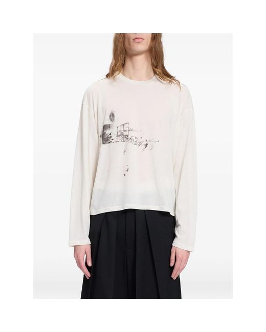 Ann Demeulemeester White Neutrals T-Shirts & Vests for men
