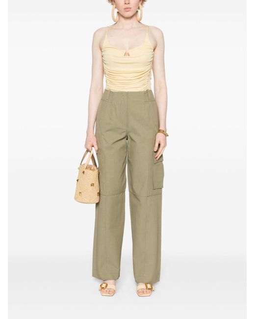 Cult Gaia Natural Seam Twill Tapered Trousers