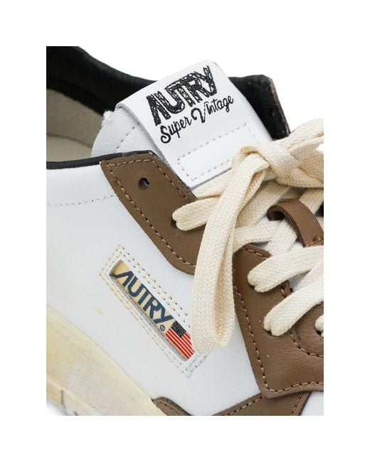 Autry Natural Super Vintage Leather Sneakers for men