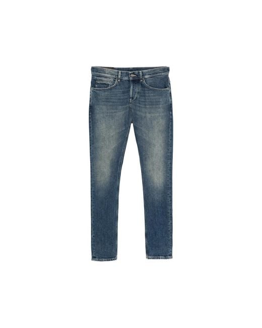 Dondup Blue Faded-Effect Slim-Fit Jeans for men