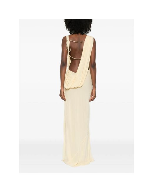 ANDAMANE White Minerva Cowl-Neck Maxi Dress