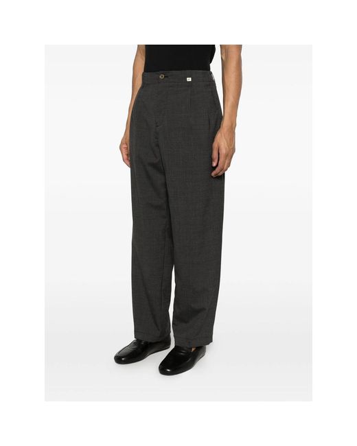 Myths Gray Poseidone Pleated Trousers for men