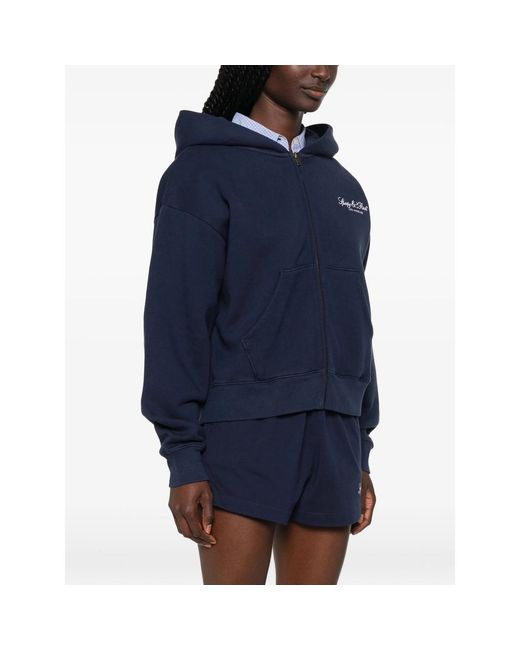 Sporty & Rich Blue Hooded Sweatshirt