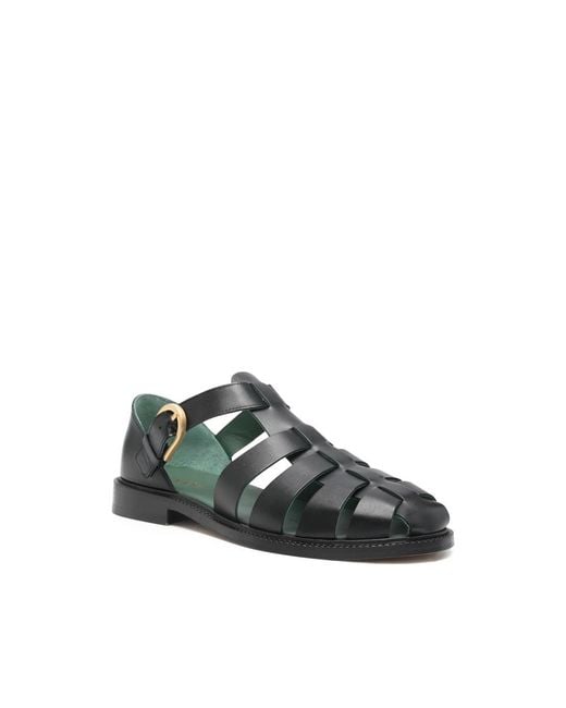 VINNY'S Black Fisherman Buckle-Fastening Sandals for men