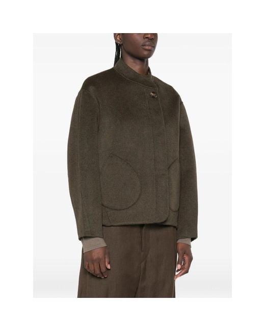 Soeur Green Windsor High-Neck Jacket