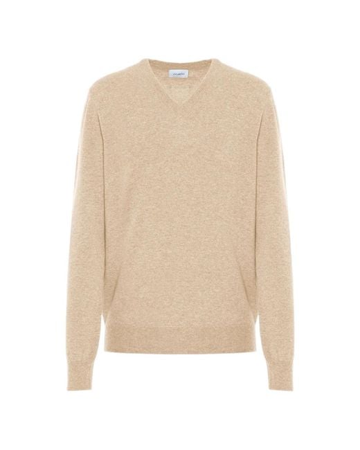 Malo Natural V-Neck Cashmere Sweater for men