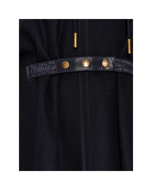 Moncler Blue Hooded Zip-Up Coat
