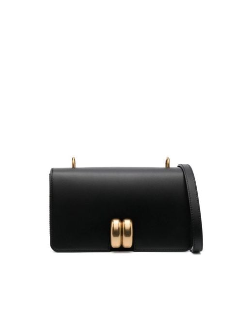 By Malene Birger Black Noval Leather Crossbody Bag