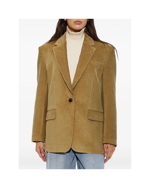 Rohe Green Corduroy Single-Vent Blazer