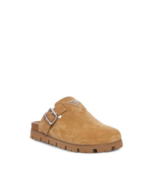 Prada Brown Suede Mules for men