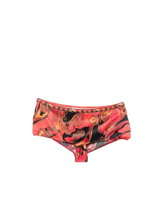 Emilio Pucci Red High-Cut Silk Briefs