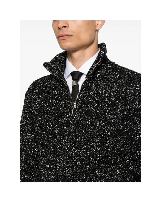 Ernest W. Baker Black Quarter-Zip Sweater for men