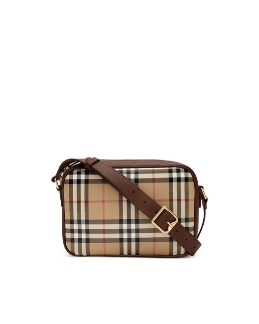 Burberry Brown Check Pocket Crossbody Bag for men
