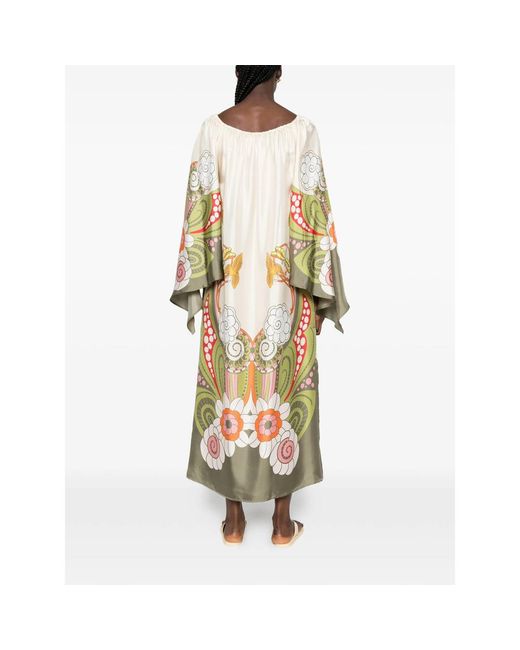 LaDoubleJ Metallic Floral-Print Silk-Satin Maxi Dress