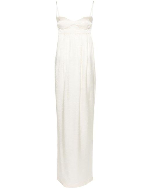 Anna October White Bustier-Style Maxi Dress