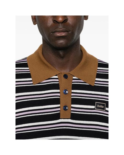 Drole de Monsieur Black Polo Shirts for men