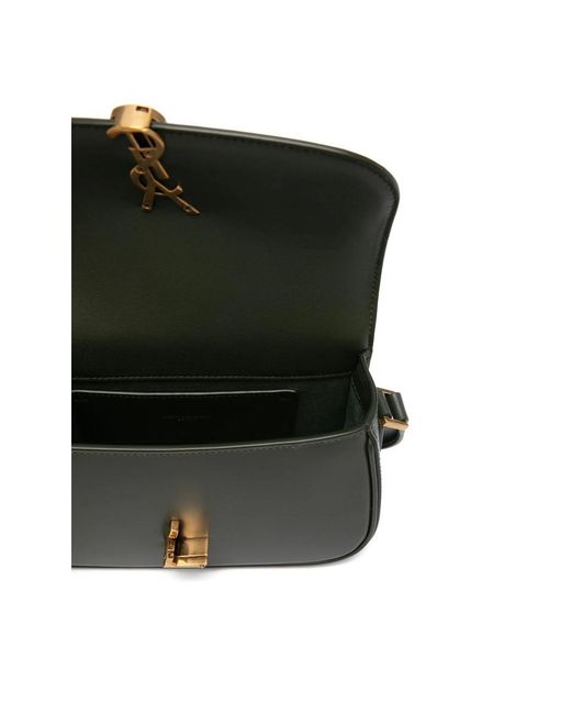 Saint Laurent Green Mini Solferino Logo-Patch Cross Body Bag