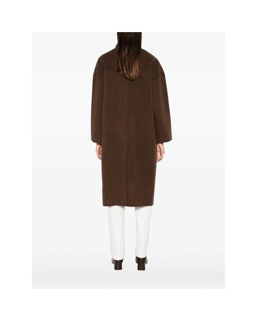 Ba&sh Brown Kaya Toggle-Fastening High-Neck Coat