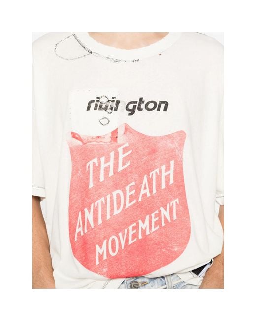 RIVINGTON roi Rebis Pink Graphic-Print Distressed T-Shirt for men