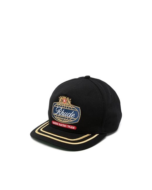 Rhude Black Logo-Embroidered Baseball Cap for men