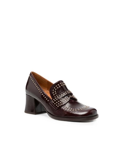 Chie Mihara Brown Taleah Studded Leather Loafers