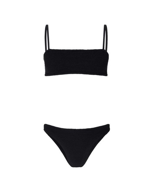 Hunza G Black Beachwear With Spaghetti Straps
