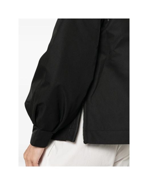 MACRON Black Balloon-Sleeve V-Neck Oversized Jacket