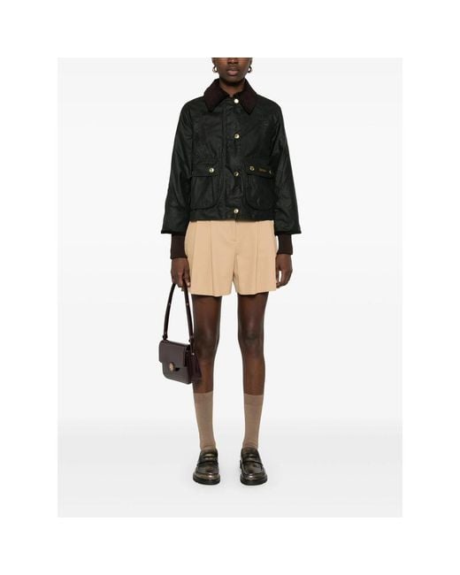 Barbour Black Beadnell Waxed Cropped Jacket