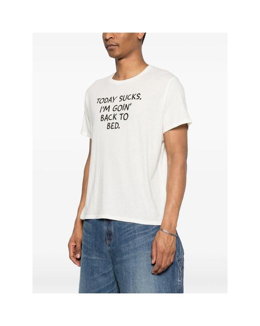 R13 White Text T-Shirt for men