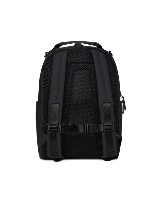 Rains Black Matte-Finish Backpack for men