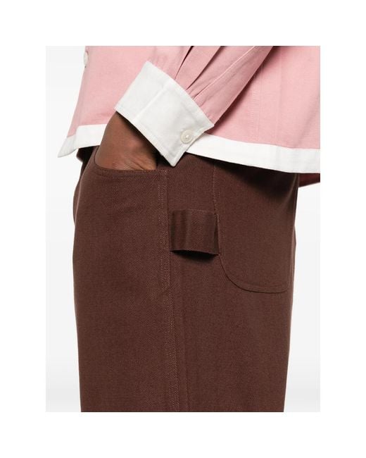 Bode Brown Patch-Detail Trousers for men