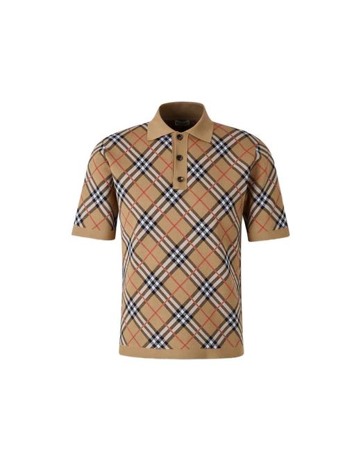 Burberry Brown Neutrals Polo Shirts for men