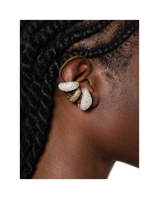 Cult Gaia White Solene Crystal-Embellished Ear Cuffs (Set Of Three)