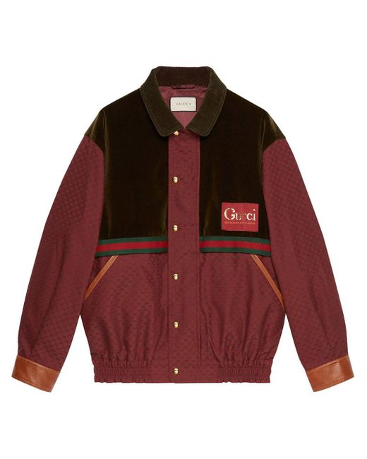 Gucci Red Mini GG Jacket With Velvet Details for men